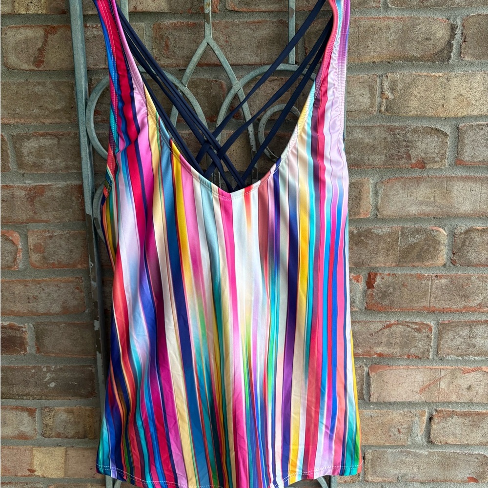 24th & Ocean Vibrant Striped Tankini Top